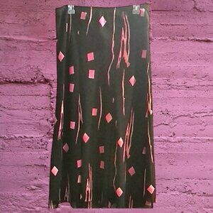 C.O.C.Geometric Rain Print Flowy Long Skirt Fully Lined Size Large